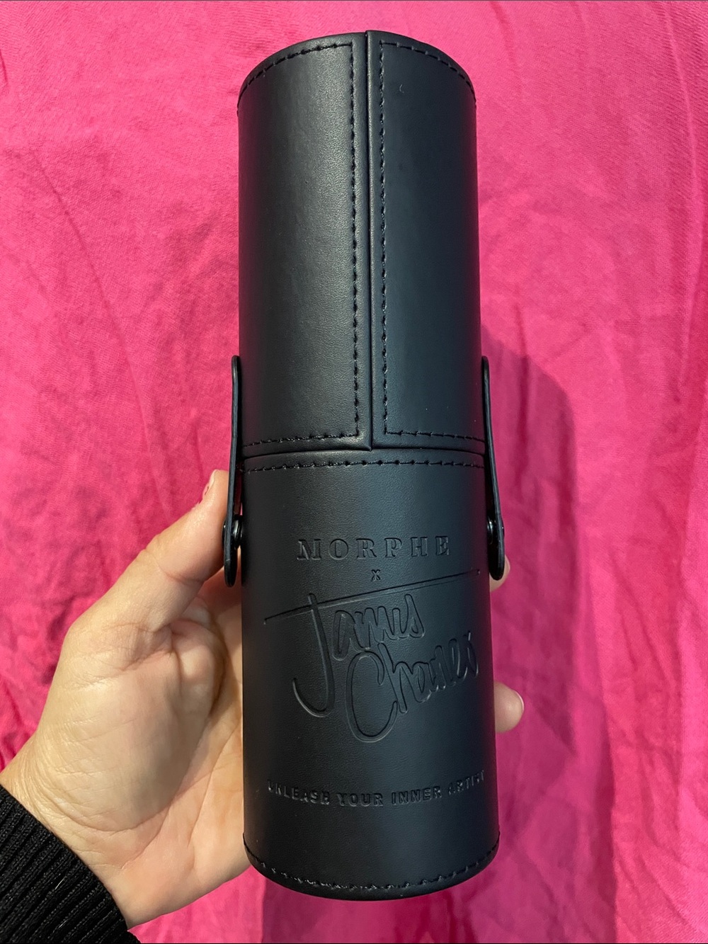 Morphe x James Charles Black Cylindrical Brush Case with Brushes for eyes